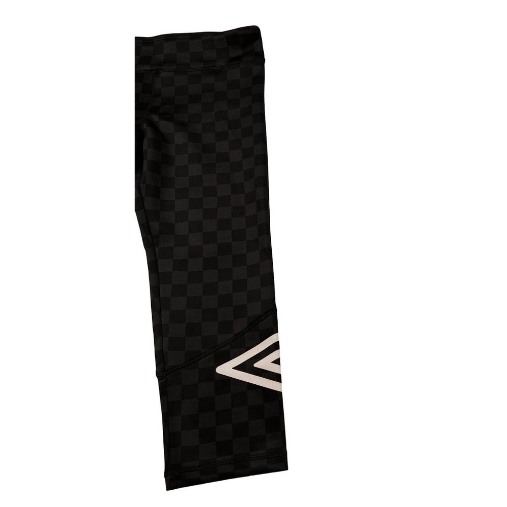 UMBRO Pants Jr. Women's Checkered Straight Leg Yoga Capri Stretch Black Gray XL - Picture 9 of 13